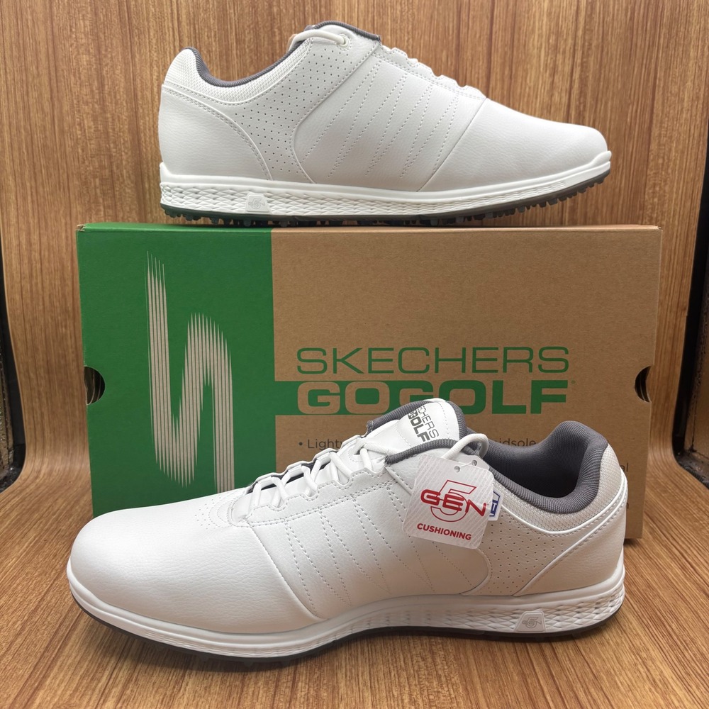 Skechers Go Golf Pivot Mens 11 White Extra Wide Fit Water Repellent 54545EWW NEW